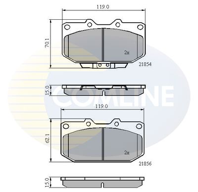 CBP3829 COMLINE Комплект тормозных колодок, дисковый тормоз