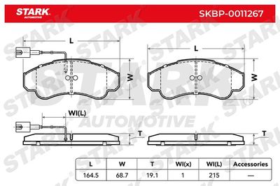 SKBP0011267 Stark Комплект тормозных колодок, дисковый тормоз