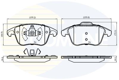 CBP03002 COMLINE Комплект тормозных колодок, дисковый тормоз
