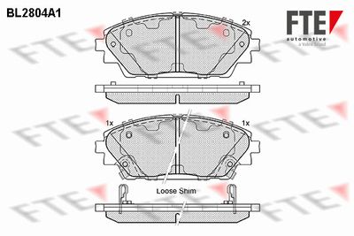 BL2804A1 FTE Комплект тормозных колодок, дисковый тормоз