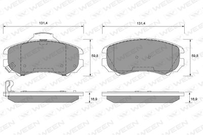 1511118 WEEN Комплект тормозных колодок, дисковый тормоз