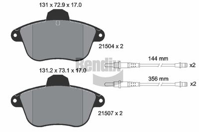 BPD1804 BENDIX Braking Комплект тормозных колодок, дисковый тормоз