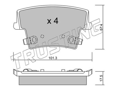 7340 TRUSTING Комплект тормозных колодок, дисковый тормоз