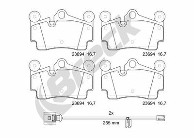 236940055300 BRECK Комплект тормозных колодок, дисковый тормоз