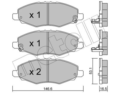 2207980 METELLI Комплект тормозных колодок, дисковый тормоз