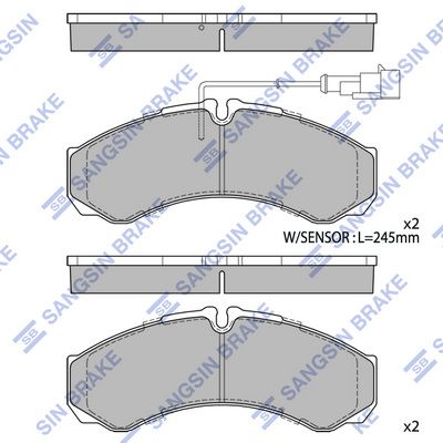 SP2638A Hi-Q Комплект тормозных колодок, дисковый тормоз