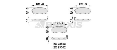 AB0256 BRAXIS Комплект тормозных колодок, дисковый тормоз