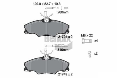 BPD1840 BENDIX Braking Комплект тормозных колодок, дисковый тормоз