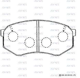 SN251 ADVICS Комплект тормозных колодок, дисковый тормоз