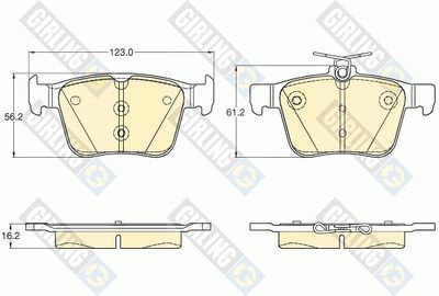 6119572 GIRLING Комплект тормозных колодок, дисковый тормоз