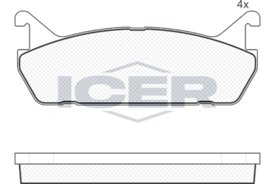 181186 ICER Комплект тормозных колодок, дисковый тормоз