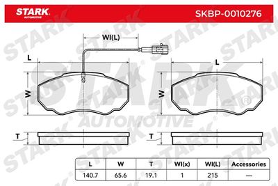 SKBP0010276 Stark Комплект тормозных колодок, дисковый тормоз