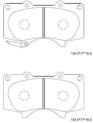 KD2482 ASIMCO Комплект тормозных колодок, дисковый тормоз