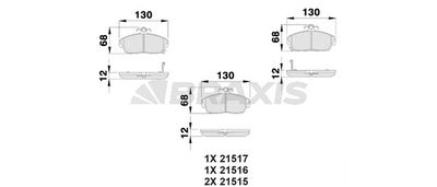 AB0023 BRAXIS Комплект тормозных колодок, дисковый тормоз