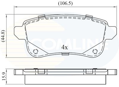 CBP06124 COMLINE Комплект тормозных колодок, дисковый тормоз