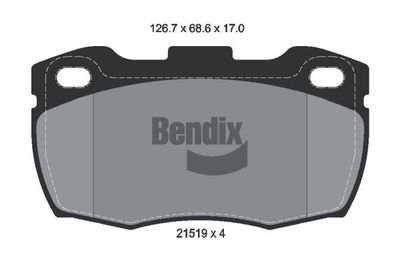 BPD1807 BENDIX Braking Комплект тормозных колодок, дисковый тормоз