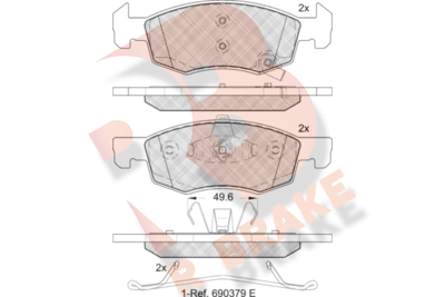 RB2223 R BRAKE Комплект тормозных колодок, дисковый тормоз