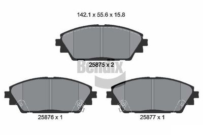 BPD1477 BENDIX Braking Комплект тормозных колодок, дисковый тормоз