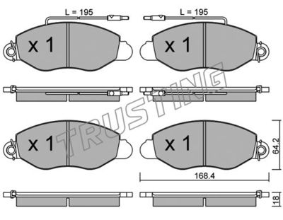 5521 TRUSTING Комплект тормозных колодок, дисковый тормоз