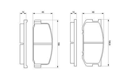 0986468541 BOSCH Комплект тормозных колодок, дисковый тормоз