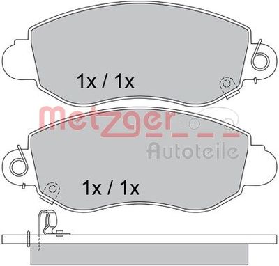 1170365 METZGER Комплект тормозных колодок, дисковый тормоз