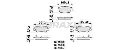 AB0281 BRAXIS Комплект тормозных колодок, дисковый тормоз