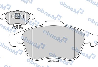 MBF015800 MANDO Комплект тормозных колодок, дисковый тормоз