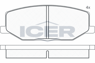180468 ICER Комплект тормозных колодок, дисковый тормоз