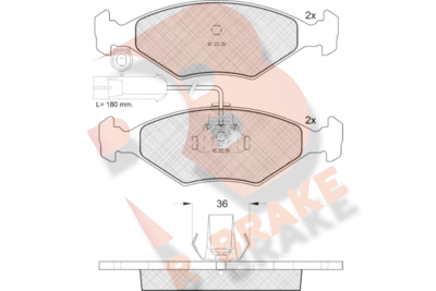 RB1603 R BRAKE Комплект тормозных колодок, дисковый тормоз