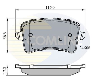 CBP01709 COMLINE Комплект тормозных колодок, дисковый тормоз