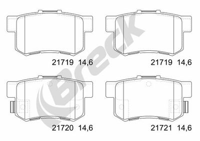 217190070400 BRECK Комплект тормозных колодок, дисковый тормоз
