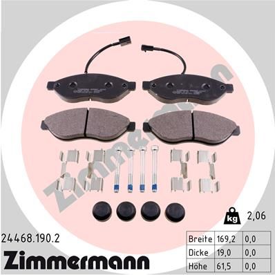 244681902 ZIMMERMANN Комплект тормозных колодок, дисковый тормоз