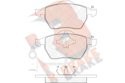 RB0808 R BRAKE Комплект тормозных колодок, дисковый тормоз