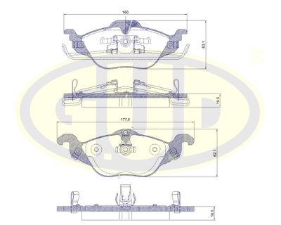 GBP880143 G.U.D. Комплект тормозных колодок, дисковый тормоз