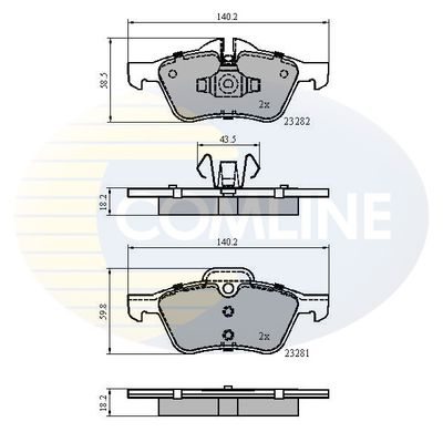 CBP01548 COMLINE Комплект тормозных колодок, дисковый тормоз