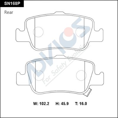 SN168P ADVICS Комплект тормозных колодок, дисковый тормоз