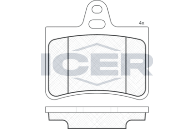 181407 ICER Комплект тормозных колодок, дисковый тормоз