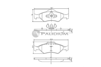 P11022 ASHUKI by Palidium Комплект тормозных колодок, дисковый тормоз