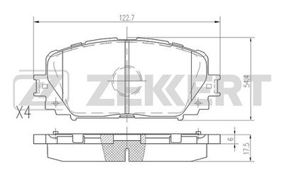 BS2079 ZEKKERT Комплект тормозных колодок, дисковый тормоз