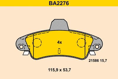 BA2276 BARUM Комплект тормозных колодок, дисковый тормоз