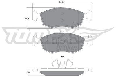 TX1690 TOMEX Brakes Комплект тормозных колодок, дисковый тормоз