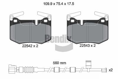 BPD1897 BENDIX Braking Комплект тормозных колодок, дисковый тормоз