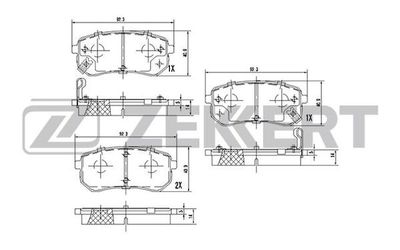 BS2442 ZEKKERT Комплект тормозных колодок, дисковый тормоз