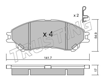 10120 TRUSTING Комплект тормозных колодок, дисковый тормоз