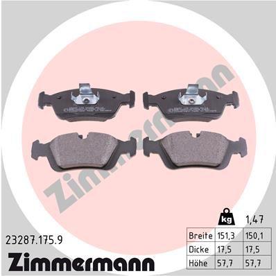 232871759 ZIMMERMANN Комплект тормозных колодок, дисковый тормоз