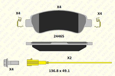 2446519015 KALE Комплект тормозных колодок, дисковый тормоз