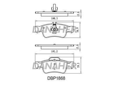 DBP1868 DANAHER Комплект тормозных колодок, дисковый тормоз