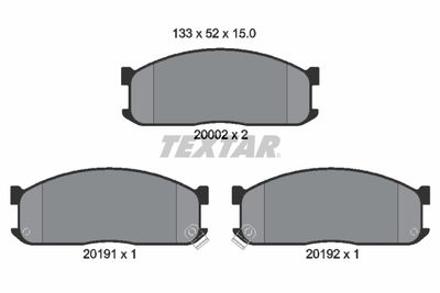 2000201 TEXTAR Комплект тормозных колодок, дисковый тормоз