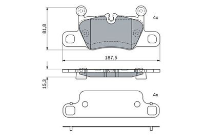 0986424972 BOSCH Комплект тормозных колодок, дисковый тормоз