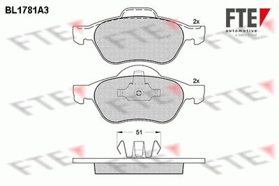 BL1781A3 FTE Комплект тормозных колодок, дисковый тормоз